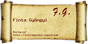 Finta Gyöngyi névjegykártya